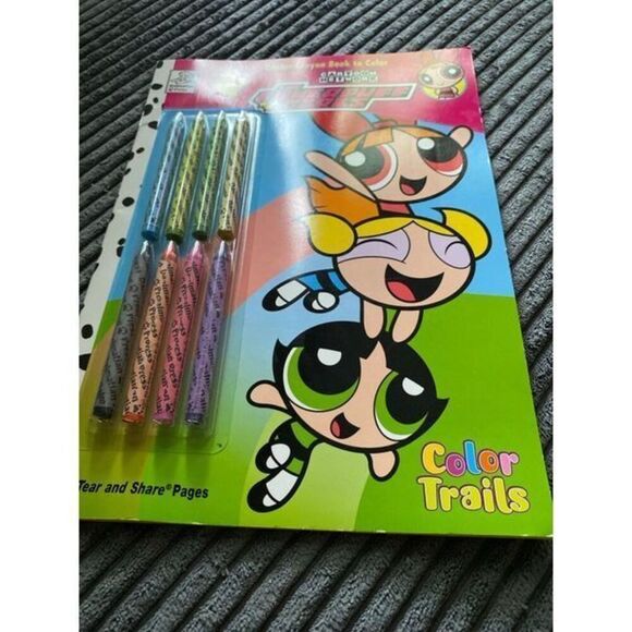 The Powerpuff Girls Coloring Book Y2k New Set With glitter crayons NEW NOS - Picture 3 of 12